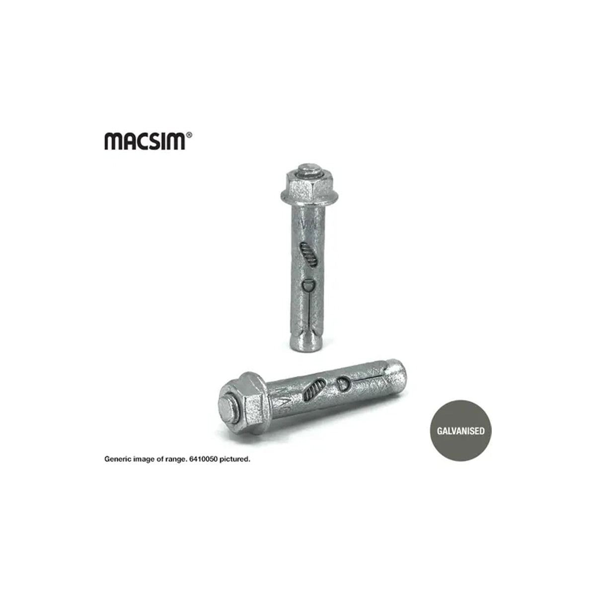 MACSIM Galv Hex Masonbolt Box: 12mm / Box 25